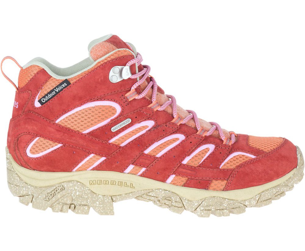 Merrell Boots Orange - Moab 2 Mid Eco Waterproof X Outdoor Voices - Mens 75FQEDSHO
